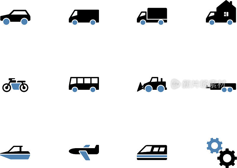 Cars duotone icons on white background.